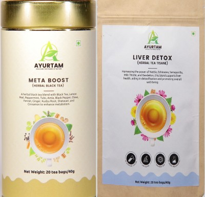 Ayurtam Meta Boost Tea Bag Combo Herbal Tea Tin(2 x 40 g)