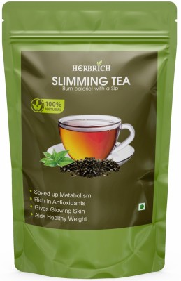 HERBRICH Slimming Tea, Blend of 17 herbs, pack of 02, 100 gm each Mint, Lemon Grass Herbal Tea Pouch(2 x 100 g)