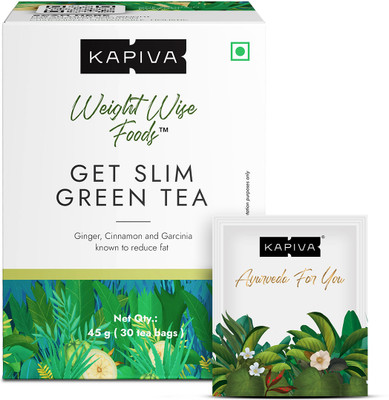 Kapiva Get Slim Tea | Natural Metabolism Booster | Lemongrass Flavor Green Tea Bags Box(45 g)