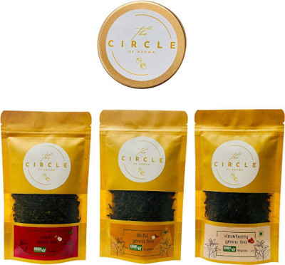 The Circle Of Aroma Combo Of Apple,Litchi,Strawberry| Immunity Booster | High Antioxidants Apple, Strawberry Green Tea Pouch(3 x 50 g)