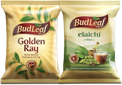 BudLeaf Combo Of Golden Ray and Elaichi Black Tea (Pack of 2, 250 gm each) Black Tea Pouch(2 x 250 g)