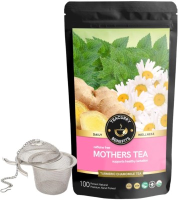 TEACURRY Mothers Tea with Diet Chart - 100 Gms Loose Tea + Infuser | Lactation Tea | For Breastfeeding Moms | Helps In Increasing Milk Supply Chamomile Herbal Tea Pouch(100 g)