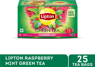Lipton Raspberry Mint Tasty Green Tea I 25 Tea Bags I I Reduce Belly Fat Green Tea Box(32.5 g)