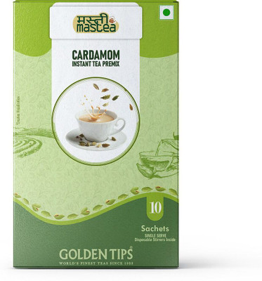 Golden Tips All-in-1 Instant Premix Elaichi, 14g Per Serve, Quick & Easy To Make, 10 Sachets Cardamom Black Tea Box(140 g)