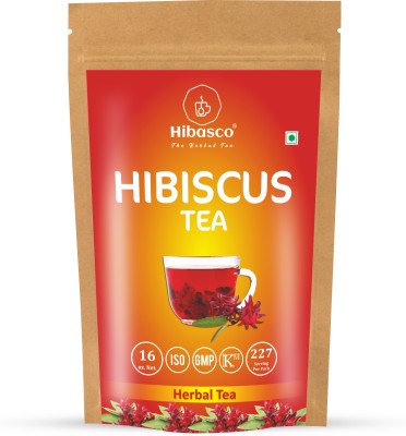 HIBASCO Organic Hibiscus Tea (454gm), Rosella Flower Tea, Herbal Tea, Ayurvedic Tea. Hibiscus Herbal Tea Pouch(454 g)