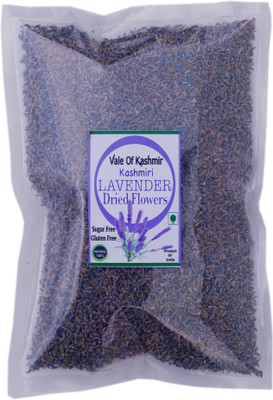 vale of kashmir Lavender Flowers Dry Kashmiri Sun Dried for Tea, Stress Relief, Natural Aroma, Herbal Infusion Tea Glass Bottle(50 g)