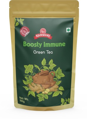 Kanwari Boosty Immune Green Tea 100gm, Loose Leaf Tea Leaves Turmeric, Ginger Green Tea Pouch(100 g)