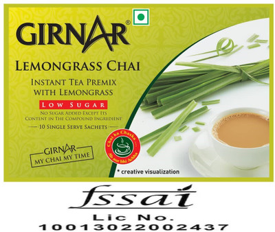 Girnar Premix Low Sugar lemongrass 10TB P3 Instant Tea Box(3 x 10 Sachets)