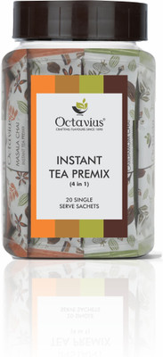 Octavius Assorted Ready Tea and Coffee ( 4 in 1 ) Variant | Refill Pack - Masala, Ginger, Cardamom & Coffee Assorted Instant Tea Plastic Bottle(20 x 1 Bags)