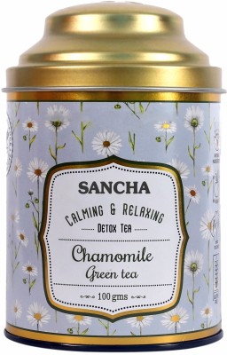 SANCHA Chamomile Green Tea|100g Loose Leaf Tea |Bed Time Tea|Sleep Tea| Calming Tea Chamomile Green Tea Tin(100 g)