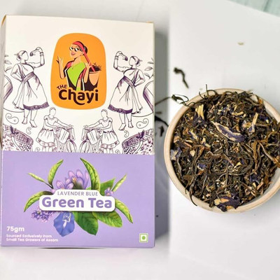 The Chayi Exotic Lavender Green Tea | Assam's Hand-grown Peam Flower Loose Tea Leaves Lavender Green Tea Box(75 g)