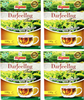SIGMA Darjeeling Tea with Sweet Fragrance Refreshing Darjeeling Tea (Combo Pack of 4) Black Tea Box(400 g)