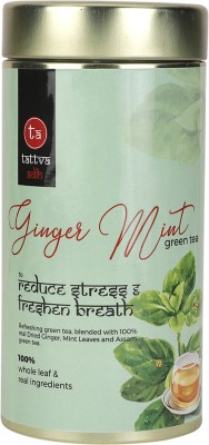 Tattva Adih Ginger Mint Green Tea | Aids Digestion | Refreshing Detox Whole & Natural Ginger, Mint Green Tea Tin(100 g)