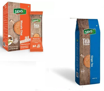 Senso Min Chai Assam Tea 10 Sachets & Ginger Tea 1 kg Combo Masala Tea Pouch(2 x 600 g)