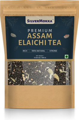 SilverMokka Premium CTC Assam Elaichi Tea | Aromatic, Flavourful & Strong | Second Flush Tea Blend Pouch(500 g)