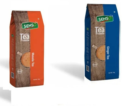 Senso Ginger Tea 1 kg & Masala Chai 1 kg Combo Ginger, Spices Masala Tea Pouch(2 x 1 kg)