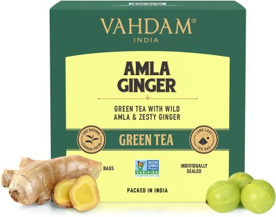 Vahdam Amla Ginger Green Tea Box(15 Bags)