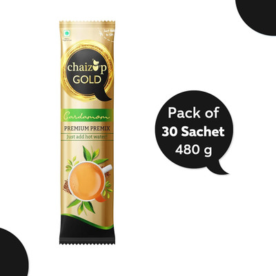chaizup Gold 1 Min Instant Cardamom Premix Tea - 30 Sachets Instant Tea Pouch(30 x 0.47 g)