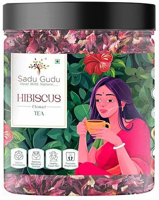 Sadu Gudu Hibiscus Flower Tea Caffeine-Free Herbal Tea, Rich in Antioxidants 30g Jar Hibiscus Tea Box(30 g)