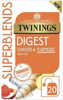 TWININGS Superblends Digest Ginger & Turmeric Flavor With Fig 20 Tea Bags Black Tea Bags Box(40 g)