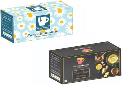 Herbalinfusion Chamomile+Lemon Ginger Honey Supports Immunity and Health Chamomile, Ginger, Lemon Herbal Tea Bags Box(2 x 20 Sachets) Herbalinfusion Chamomile+Lemon Ginger Honey Supports Immunity and Health Chamomile, Ginger, Lemon Herbal Tea Bags Box(2 x 20 Sachets)