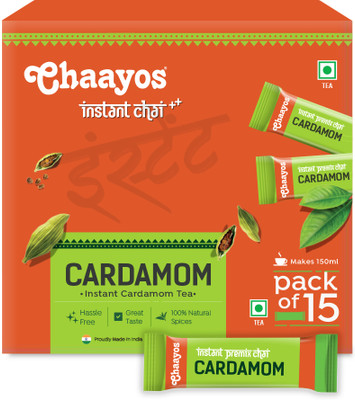 Chaayos Instant Tea Premix - Regular Sugar - Cardamom Flavour Tea Box(210 g)