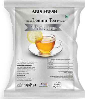 Aris fresh Hot lemon tea premix | Platinum | Makes 80 Cups Lemon Instant Tea Pouch(1 kg)