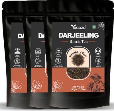 Teaaza Darjeeling Black Tea 100g x3 | First Flush | Long Leaf | 7000Ft Grown Unflavoured Black Tea Pouch(3 x 100 g)