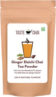 taste of chai Ginger Elaichi Chai-Tea Powder Blended Natural Ginger, Elaichi And CTC Assam Tea (100 Gm 50 Cups) Ginger Tea Pouch(12 x 8.33 g)