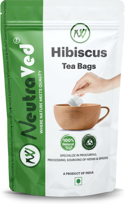 NeutraVed Hibiscus Flower Dry for Tea Caffeine Free Sabdariffa Gudhal Phool Organic Hibiscus Green Tea Bags Pouch(40 Bags)