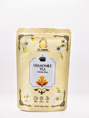 TEAQURE Chamomile Green Tea | Blended with Chamomile & Lemongrass Chamomile, Lemon Grass Green Tea Pouch(50 g)