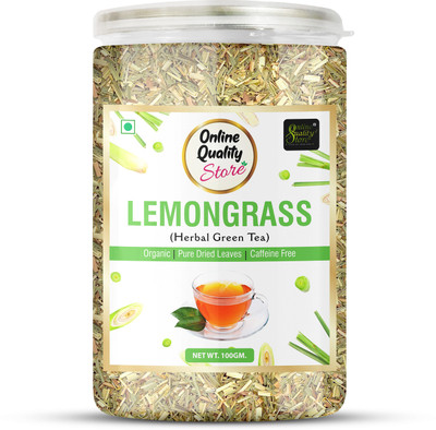 Online Quality Store Organic Lemongrass Herbal Tea - 100g | Lemongrass Tea Leaves |Herbal Green Tea Lemon Grass Herbal Tea Mason Jar(100 g)
