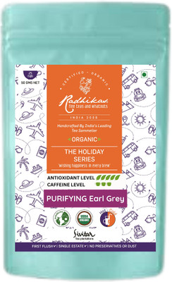 Radhikas Fine Teas and Whatnots PURIFYING Earl Grey Tea Bergamot Orange Tea Blend Vacuum Pack(50 g)