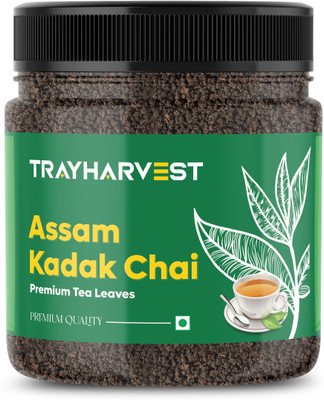 TrayHarvest Assam Kadak Chai | Strong Indian CTC Tea | Rich Taste & Aroma Unflavoured Black Tea Mason Jar(500 g)