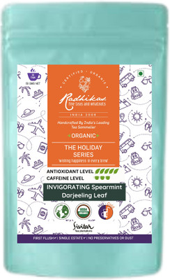 Radhikas Fine Teas and Whatnots INVIGORATING Spearmint Darjeeling Leaf Mint Infusion Tea Vacuum Pack(50 g)