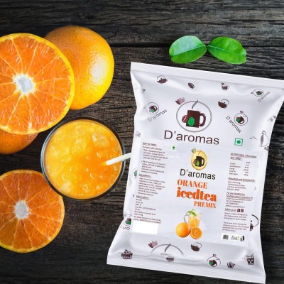 D'aromas Orange Ice Tea Premix 6.5kg, Instant & Refreshing Summer Drink Orange Iced Tea Pouch(6.5 kg)