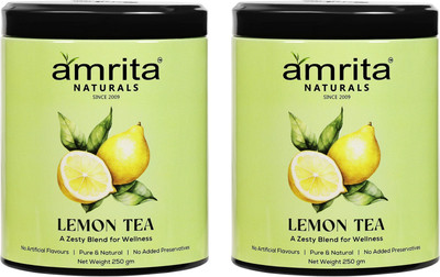 Amrita Naturals Refreshing Herbal Lemon Tea 250 + 250 Combo Pack Of 2 Lemon Herbal Tea Tin(2 x 250 g)