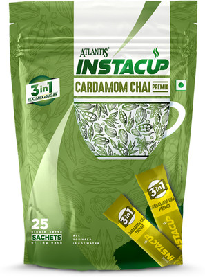 ATLANTIS Instacup Cardamom Tea Premix Sachets, Ready to Use Cardamom Tea Pouch(25 Sachets)