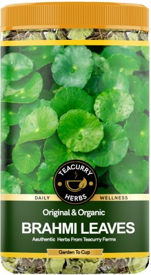 TEACURRY Organic Brahmi Leaves (50 Grams) - Improve Memory, Blood Pressure, Hair Strength Herbs Herbal Tea Tin(50 g)