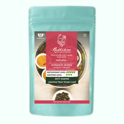 Radhikas Fine Teas and Whatnots Jasmine Pearl Loose Leaf : Revitalize Your Glow Jasmine Tea Pouch(50 g)