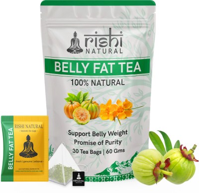 rishi natural Belly Fat Tea (30 Teabags-1 Month Pack)-Natural Herbs Tea For Weight Management Herbal Tea Bags Pouch(30 Bags)