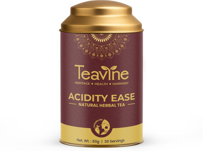 TEAVINE Acidity Ease Natural Herbal Tea-30 Servings for Improved Digestion and Health Assorted Herbal Tea Tin(60 g)