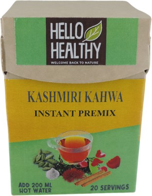 Hello Healthy Kashmiri Kahwa Instant Premix Tea Green Kahwa Sachet Box (4 x 20 Tea Sachet) Saffron, Cardamom, Cinnamon, Rose Green Tea Box(20 Sachets)