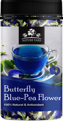 NATURE YARD Organic Blue Tea Butterfly Pea Flower-Premium Sun dried Herbal Tea|Glowing Skin Herbal Tea Mason Jar(25 g)