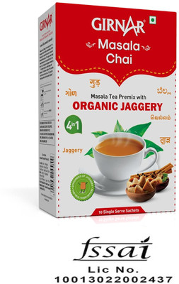 Girnar Jaggery Masala Chai 10TB Pack of 2 Instant Tea Box(2 x 10 Sachets)