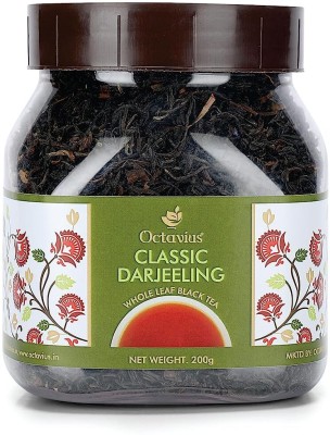 Octavius Classic Darjeeling Whole Leaf Black Tea - 200 GM (100 Cups) Muscatel Flavor Tea Black Tea Mason Jar(200 g)