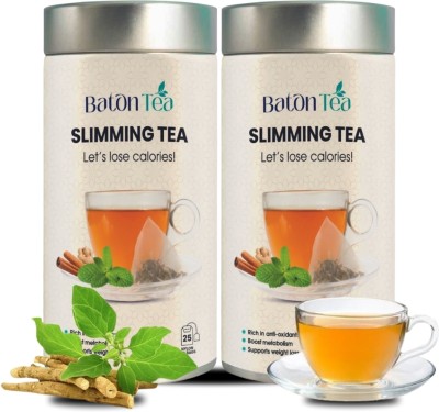 Baton Tea Slimming Tea For Weight Loss & Full Body Detox Mint Herbal Tea Tin(2 x 50 g)