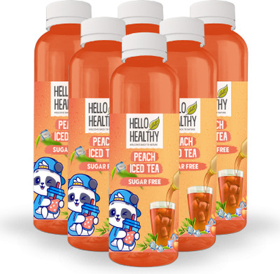Hello Healthy Sugar Free Peach Iced Tea Plastic Bottle(6 x 250 ml)