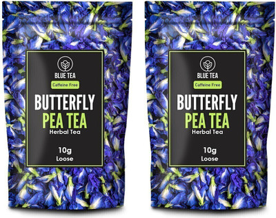 BLUE TEA Butterfly Pea Flower Tea - 10 gm (Pack of 2) 40+ Cups |ANTIOXIDANT RICH | Herbal Tea Pouch(2 x 10 g)
