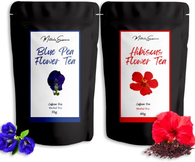 MITHILA ESSENCE Combo Flower Tea (Hibiscus 60gm, Blue Pea 35gm) | Caffeine Free Flower Tea Hibiscus Herbal Tea Pouch(2 x 47.5 g)